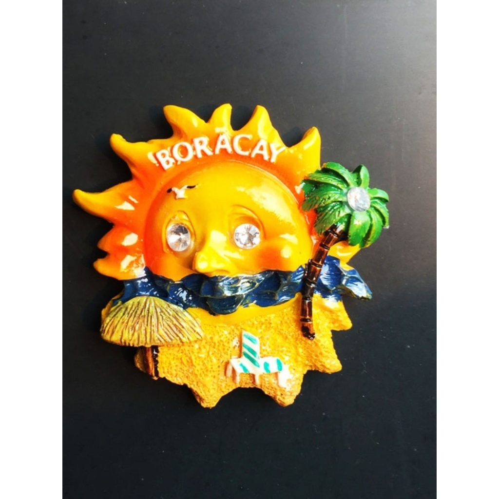 ฟิลิปปินส์ Boracay สติกเกอร์ตู้เย็นสร้างสรรค์สามมิติ Sun Sea View Beach แม่เหล็กสติกเกอร์ตู้เย็นสติก