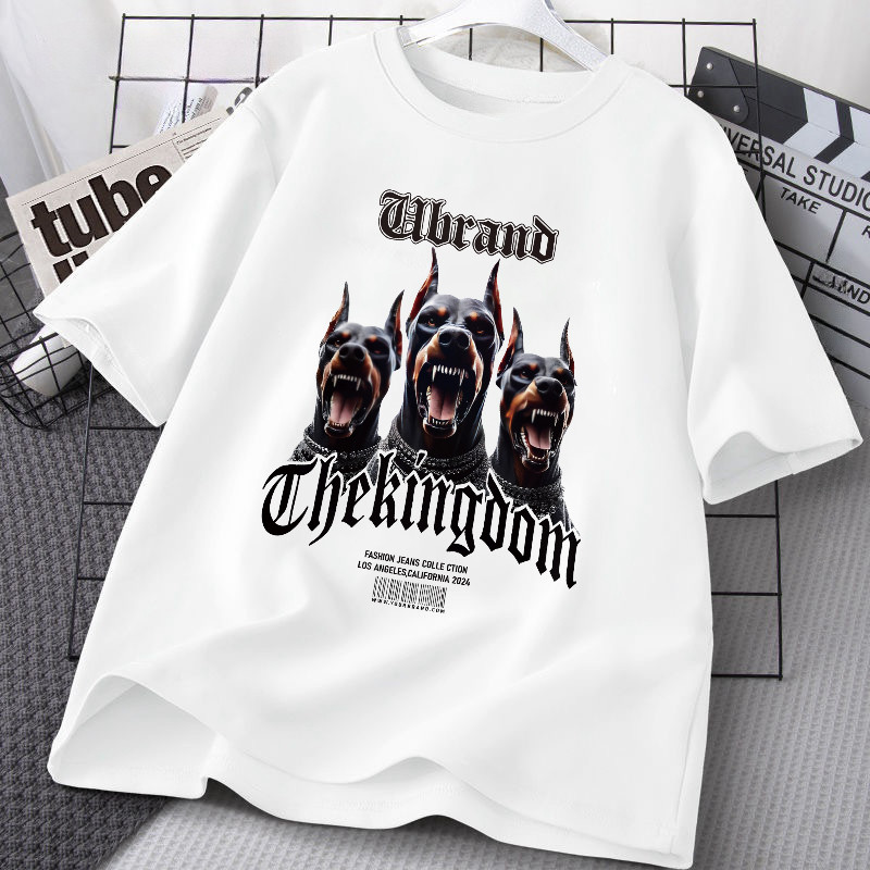 สตรีทแฟชั่น เสื้อยืด สีดําแขนสั้น สีขาว-ดำ ผู้ชาย คอกลม วินเทจ OVERSIZE เสื้อยืดผู้ชาย ลายการ์ตูน