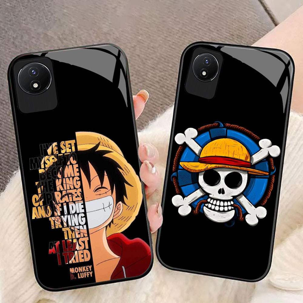 MK-89 One Piece Luffy Liquid HD Glass Casing สําหรับ VIVO Y02 Y02A Y02T Y66 Y81i V19 Y67 Y81 V17 Y81