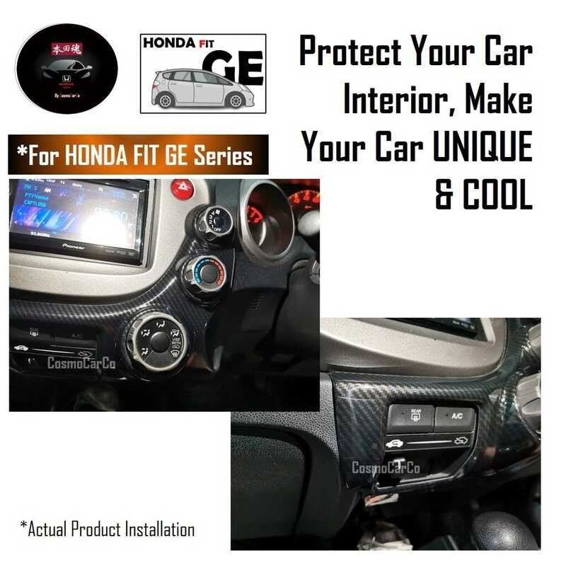 ZERUI Honda Jazz/Fit GE Ge6 Ge8 2008-2014 Aircon Knob Trim Air Con Control Panel Cover Carbon Fiber 