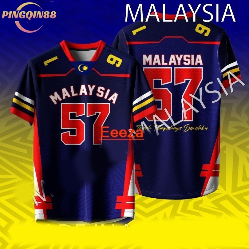 2024--ใหม่- NFL MALAYSIA 1957 ระเหิดไมโครไฟเบอร์ Jersey เสื้อยืด Design-LYCRA