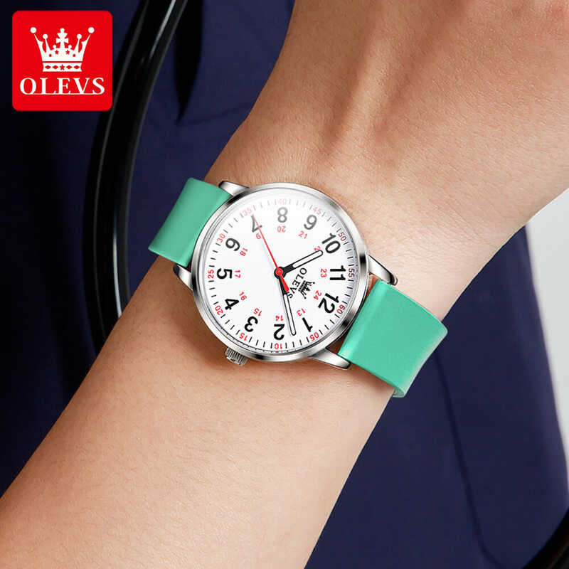 ใหม่ OLEVS 100% แฟชั่น นาฬิกา ผู้หญิง กัน น้ำ แท้ สายซิลิโ