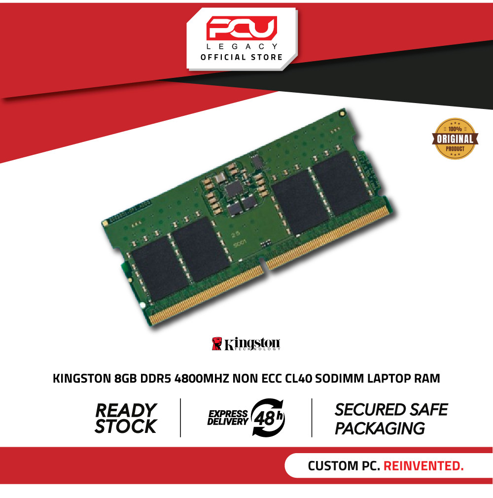 KINGSTON KVR48S40BS6-8 8GB DDR5 4800MHZ NON ECC CL40 SODIMM LAPTOP RAM