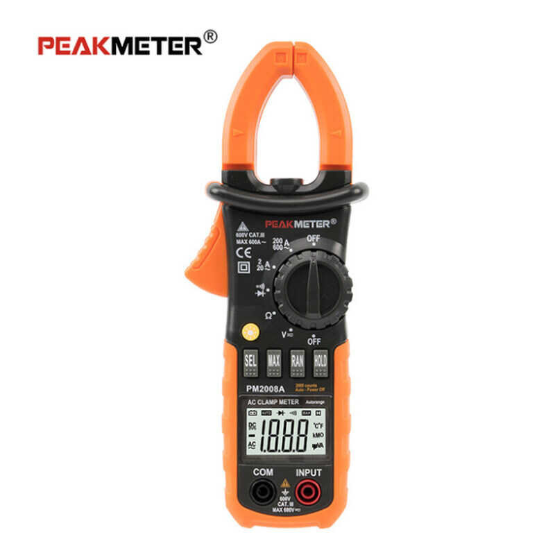 ❤ PEAKMETER Pm2008a / Pm2008b Professional Digital AC 600A แคลมป์มิเตอร์ Backlit