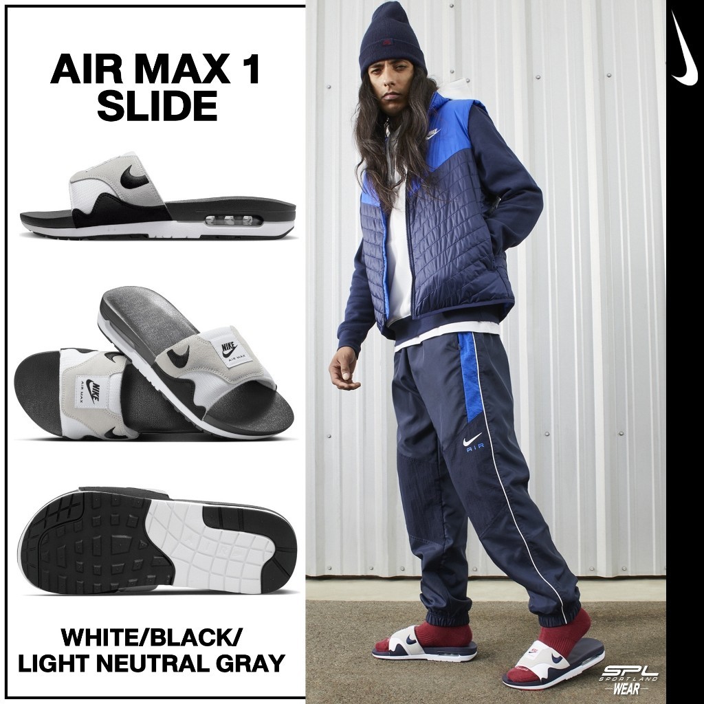 Nike [ลิขสิทธิ์แท้] ไนกี้ รองเท้าแตะ รองเท้าผู้ชาย M Air Max 1 Slide DH0295-102 (2700)