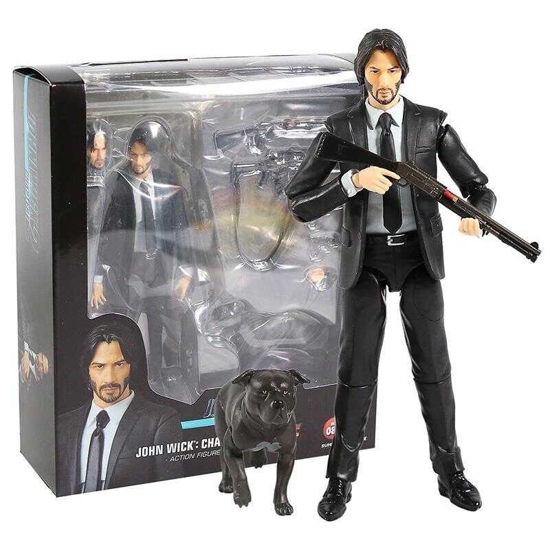 ➧ 15 ซม.ใหม่ประเภท Mafex 085 JOHN WICK Chapter 2 ตุ๊กตาขยับแขนขาไ