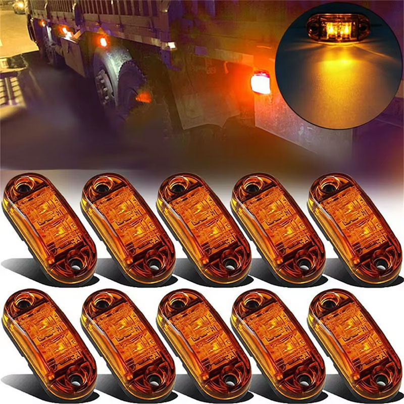 12v 24V LED Amber ไฟเตือนไฟ LED Semaphore clearancelamp สีเหลืองสีขาวสีแดง LED Side Marker โคมไฟสําหรับรถบรรทุกรถพ่วงรถ