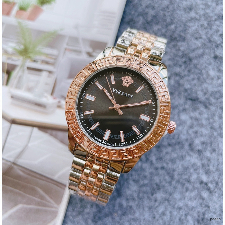 Versace Versace นาฬิกาข้อมือควอทซ์ สายสแตนเลส สําหรับผู้ชาย