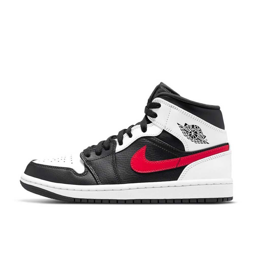 ฟิกเกอร์ NIKE AIR JORDAN 1 MID "BLACK CHILE RED WHITE" Sneakers 554724-075 Like New