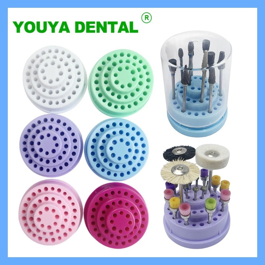 A 48 Holes Dental Disinfection Box Bur Drill Diamond Placement Box Burs Block Sterilization Case Ho