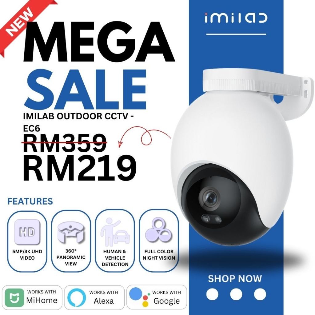 Imilab EC6 - กล้องสปอตไลท์แบบเสียบปลั๊ก WiFi 3K [ทั่วโลก]