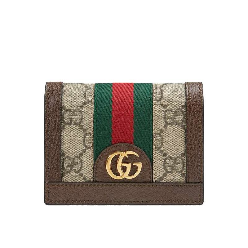 Gucci/ผู้หญิง/กระเป๋าสตางค์แฟชั่น/กระเป๋าสตางค์ใบสั้น/ของแท้ 100%
