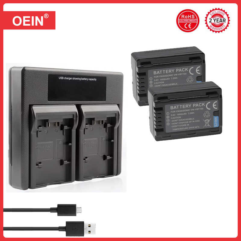 Δ 1950Mah Vw-Vbt90 Vbt90 แบตเตอรี่ + USB ชาร์จคู่สำหรับ Hc-V110 Hc-V130