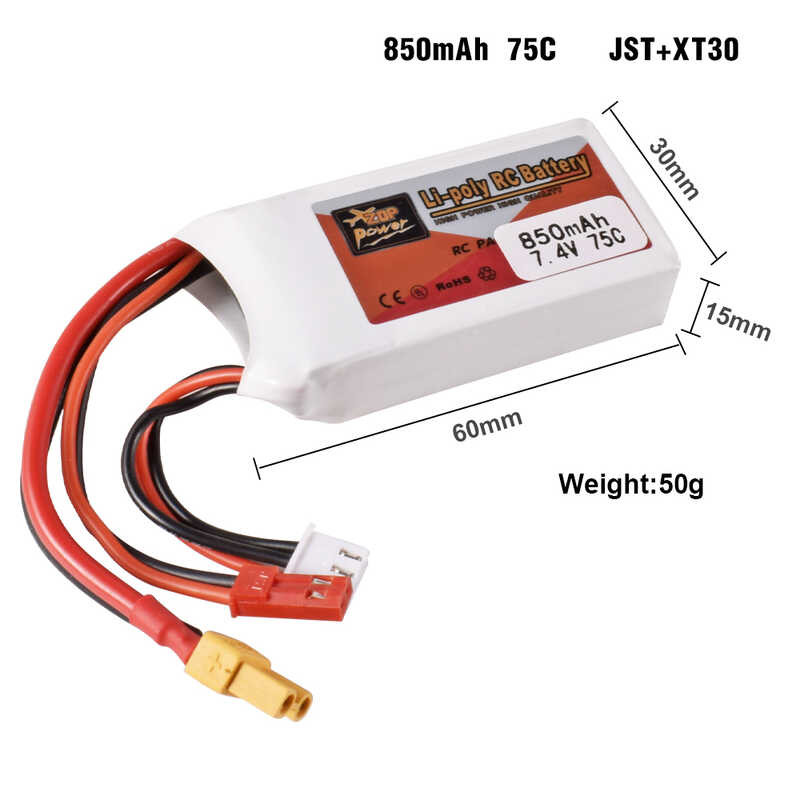 Δ 9Imod 2S Lipo แบตเตอรี่ 7.4V 650-6000Mah 25C-75C พร้อม Xt30 Xt60 T ปลั๊ก J