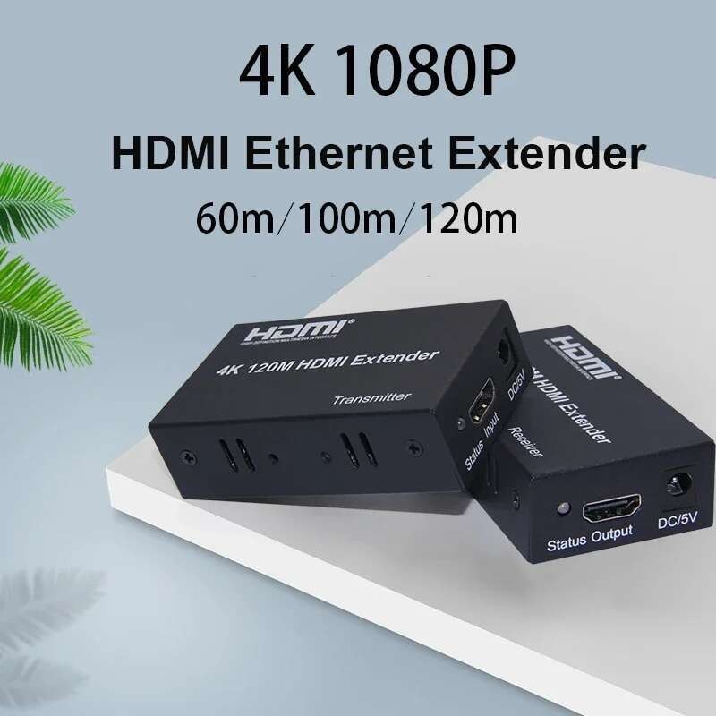 4k 100M 120m HDMI Extender กว่า Cat5e Cat6 Rj45 สาย Ethernet Video Converter Vs 1080 P 60 M Ethernet