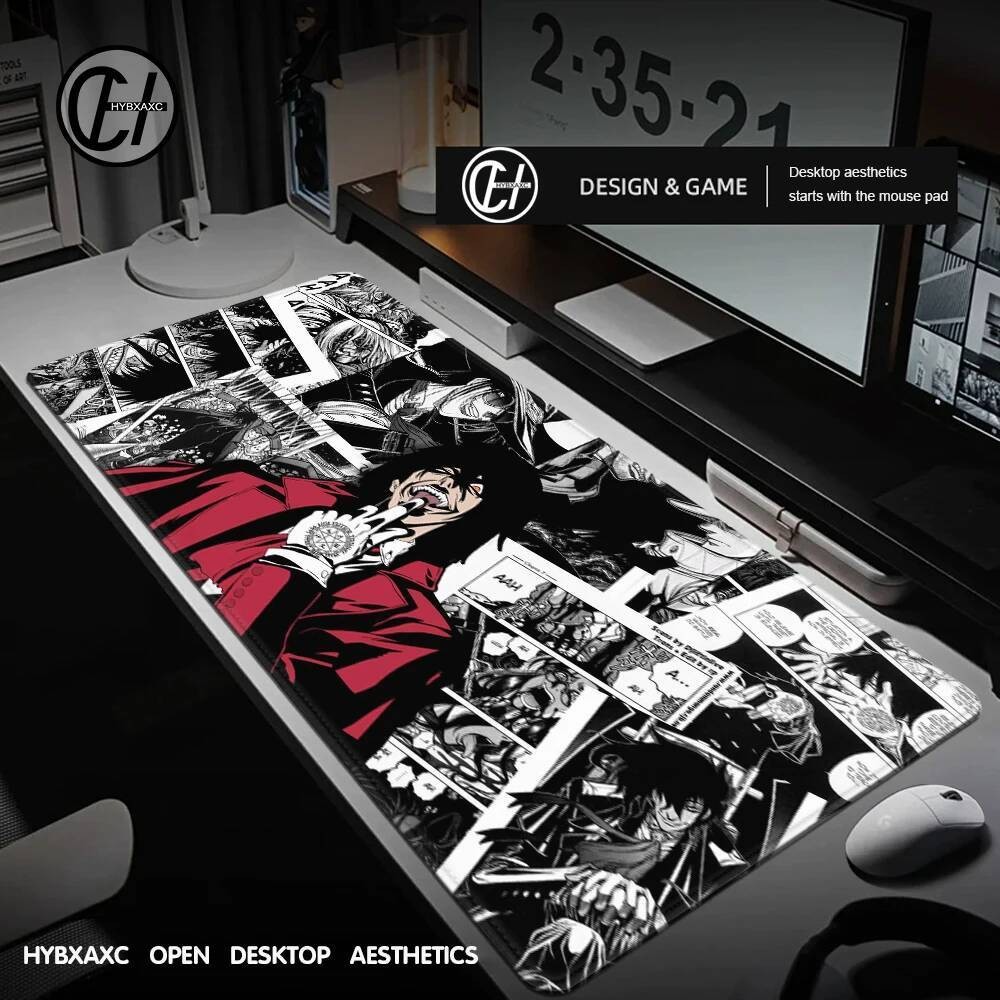 Anime Hellsing Alucard Mousepad Pad Gamer พรมแผ่นรองเมาส์คอมพิวเตอร์อะนิเมะแผ่นรองเมาส์สําหรับเล่นเก