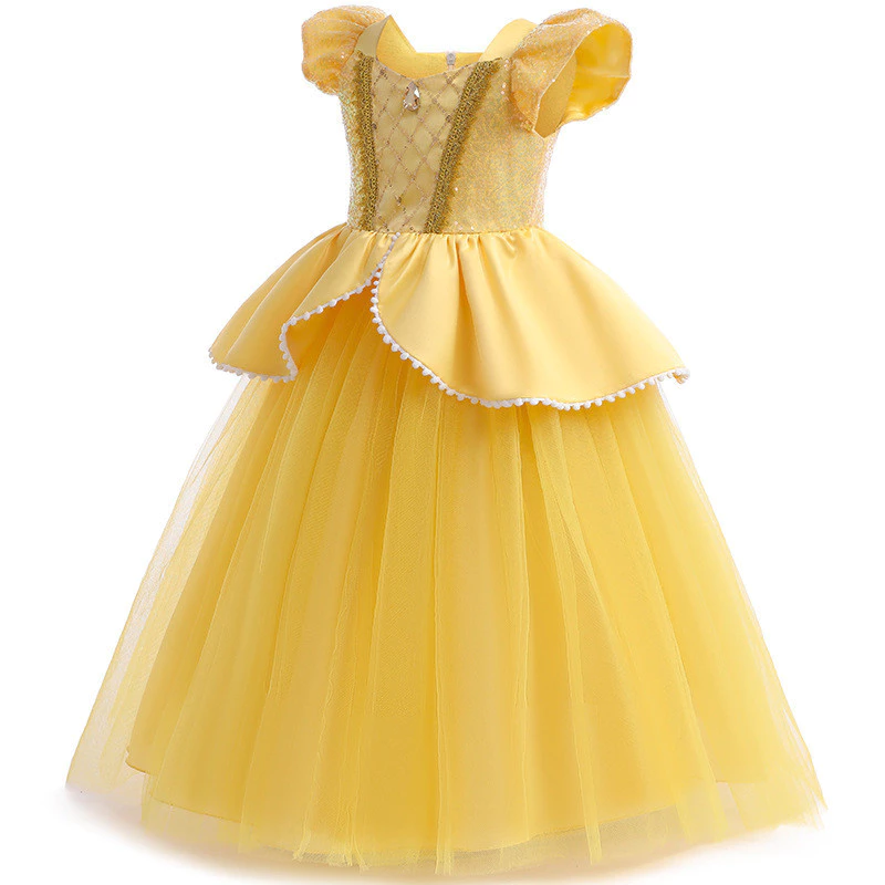 Cinderella Belle เครื่องแต่งกายสําหรับสาวฮาโลวีนปลอมตัวคอสเพลย์ราพันเซลชุดเจ้าหญิงเด็กคริสต์มาสวันเกิดเสื้อผ้าเด็ก thumbnail 8