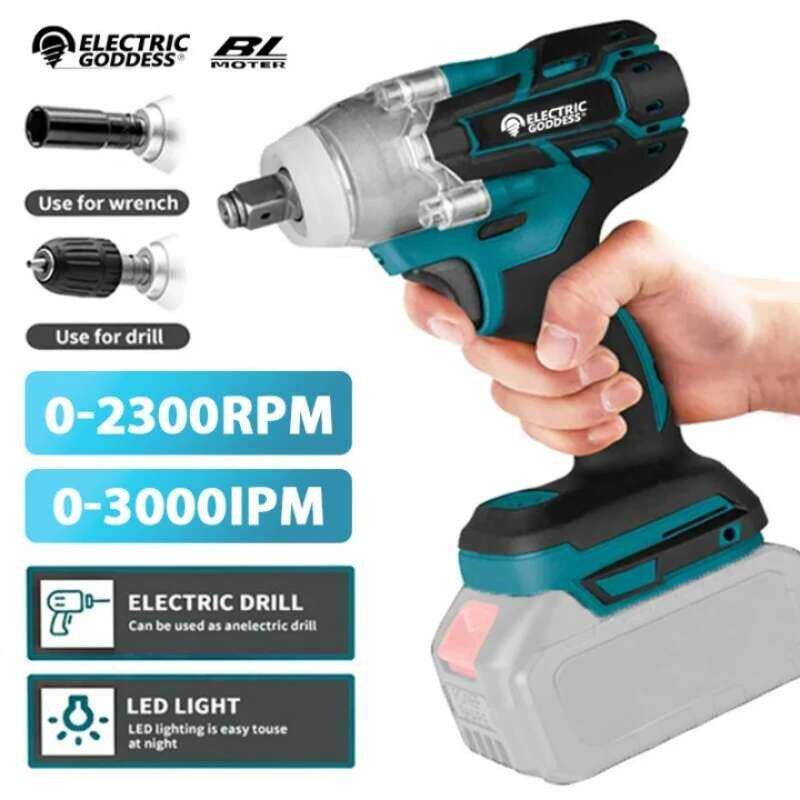TW285 ประแจไฟฟ้าไร้สาย 520N.m แบบไม่มีแปรง สำหรับแบตเตอรี่ Makita 18V