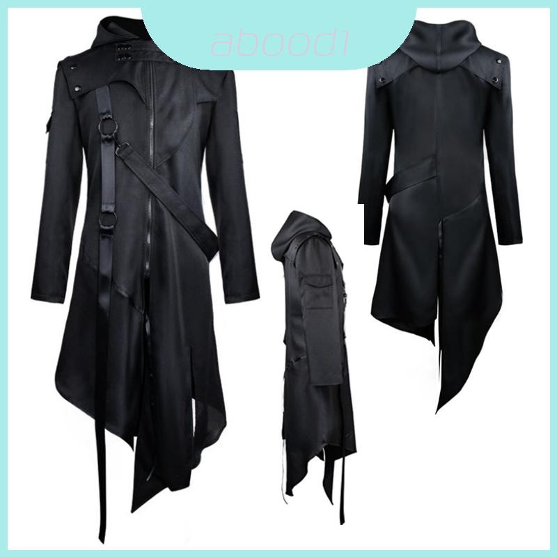 โพลีเอสเตอร์ Gothic Swallow-tail Coat สําหรับผู้ชายเหมาะสําหรับฮาโลวีนคอสเพลย์และ