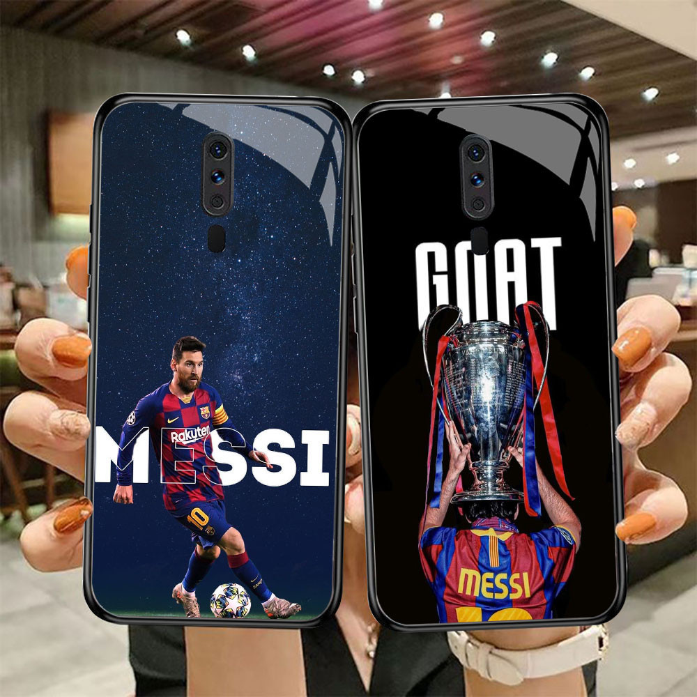 DF-87 Messi in Barcelona Club TPU HD Glass Casing สําหรับ OPPO A5 A9 F11 A9X Reno 2F 2Z Pro