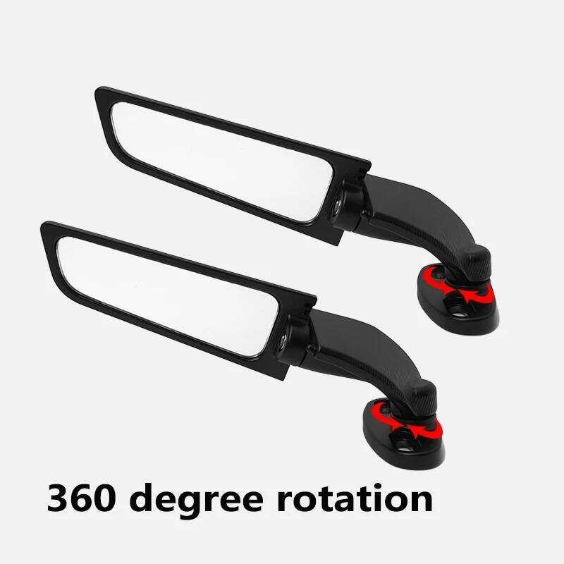 ▥ กระจกรถจักรยานยนต์ Stealth Winglets กระจกหมุนกระจกปรับสําหรับ YAMAHA YZF R6 R1 R25 R3 R125 R1