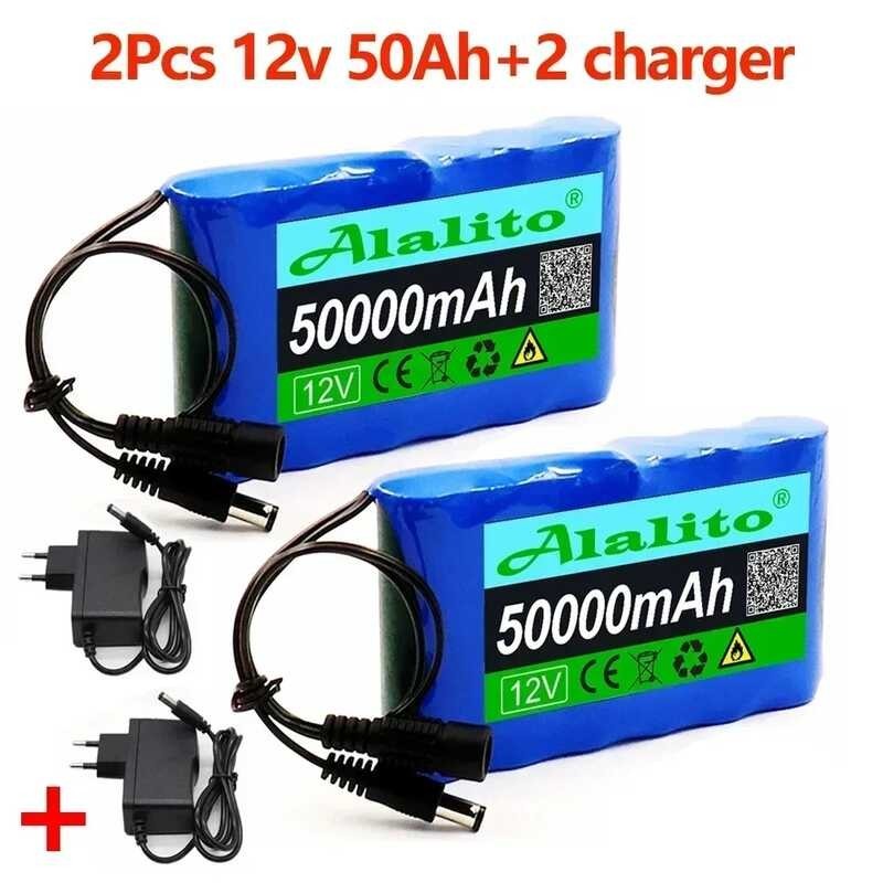 12V 18650 3S2p 50000Mah แบตเตอรี่ลิเธียมไอออนแบบชาร์จไฟได้ 12.6 V 100Ah สำหรับกล้องวงจรปิด, แบตเตอรี่สำรองสำหรับจอแสดงผล