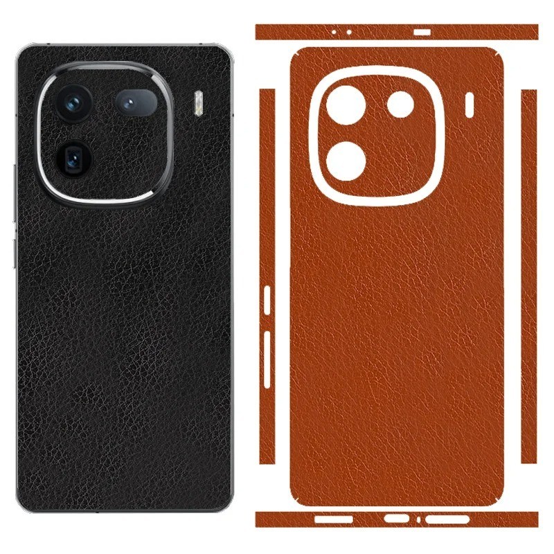 หรูหราหนัง Grain Full Body โทรศัพท์ Protector สติกเกอร์สําหรับ Vivo iQOO 12 Pro 12 ด้านหลัง + ด้านข้าง Decal Skin Wrap ฟิล์ม