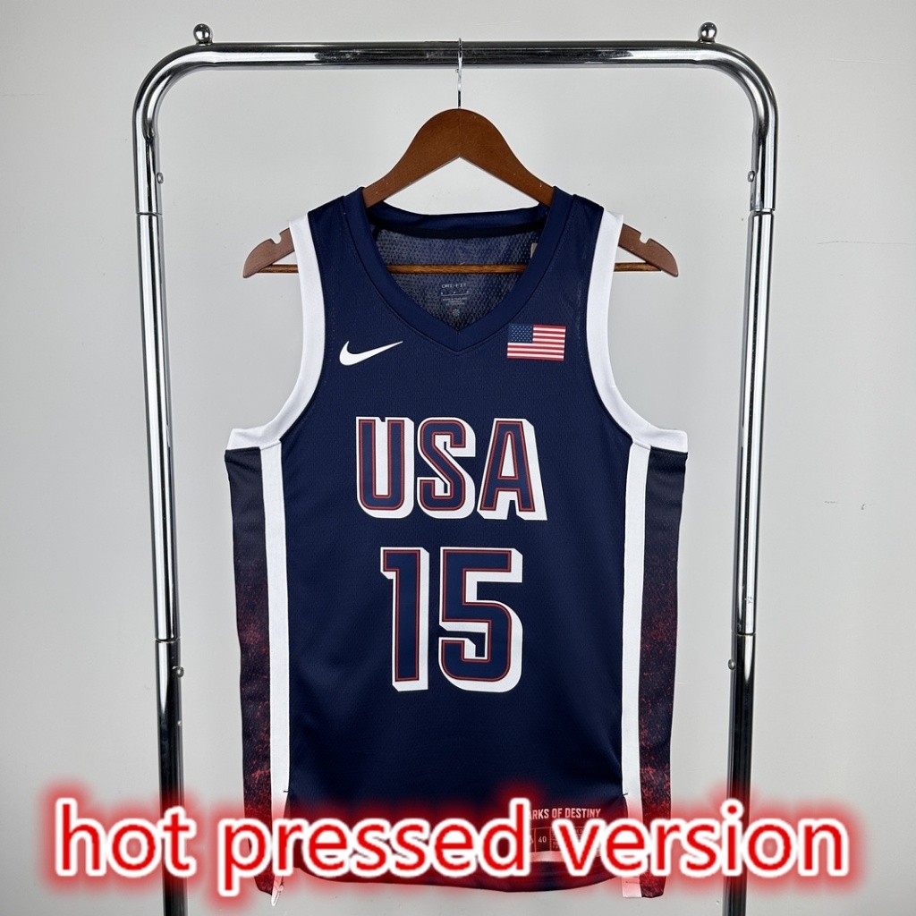 2024 NBA Jersey รุ่นกดร้อน Paris Olympic USA #15 เสื้อบาสเก็ตบอล BOOKER