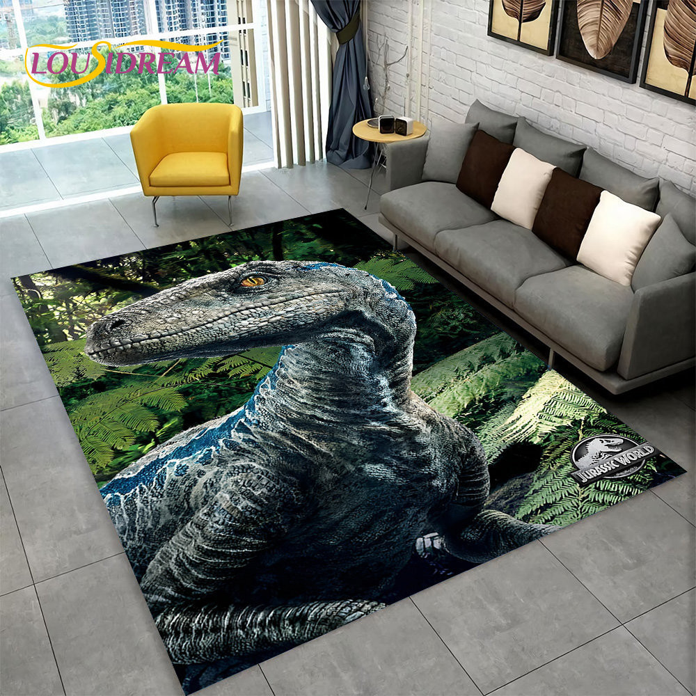 Jurassic 3D Cartoon Park Dinosaur Area Large,Carpet Rug for Living Room Bedroom Sofa Doormat Decor,