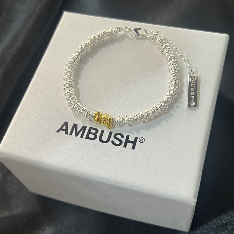 Ambush หรูหรา Niche ประณีต S999 เงินสเตอร์ลิงทองหักสร้อยข้อมือเงิน Simple แหวนเงินของขวัญมือ Jewelr