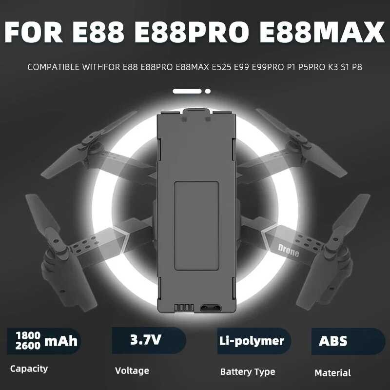 3.7V 172 RC เปลี่ยนอุปกรณ์เสริมสำหรับ DJI E88 E88pro E88max E525 E525