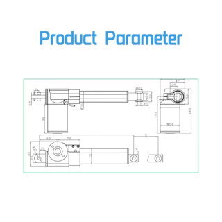HAKIWO ตัวกระตุ้นเชิงเส้น 24V Linear Actuator 6000N 100/400 มม.500 มม.700 มม.Stroke Caravan