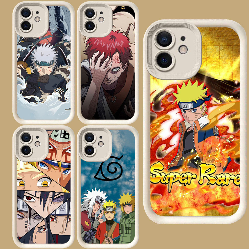 R79 Naruto Casing สําหรับ iPhone 15 11 12 Mini XR X XS Pro Max White
