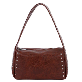 Rivet Fashion ใหม่กระเป๋าสะพายส่วนบุคคลที่ทันสมัยทันสมัย Retro Solid Dumpling Bag Bag Shoulde