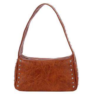 Rivet Fashion ใหม่กระเป๋าสะพายส่วนบุคคลที่ทันสมัยทันสมัย Retro Solid Dumpling Bag Bag Shoulde