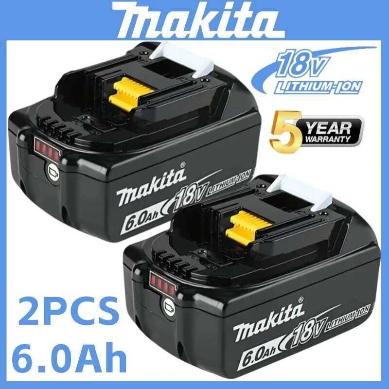 6.0Ah ของแท้สำหรับ Makita 18V BL1830B BL1850B BL1850 BL1840 BL1860 BL1815 แบตเตอรี่ลิเธียมทดแทน