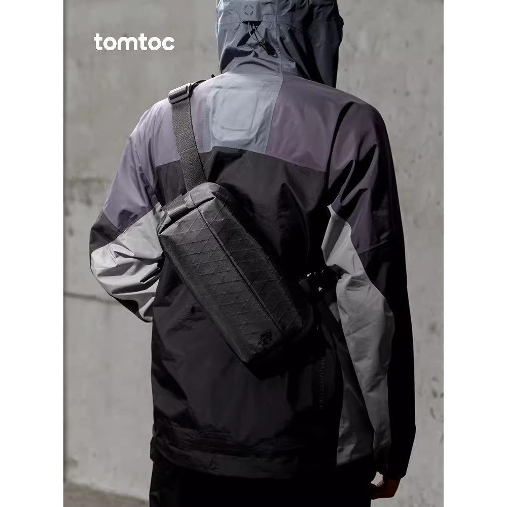 tomtoc Chest Bag T21S1 Shadow Black Pro (X-Pac) Multifunctional Switch Storage 4-litre Men's Crossb
