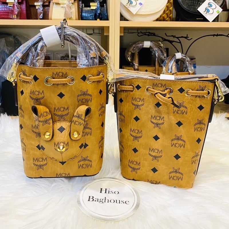 ♞,♘️แท้% MCM Zoo Rabbit Bucket Bag in Visetos