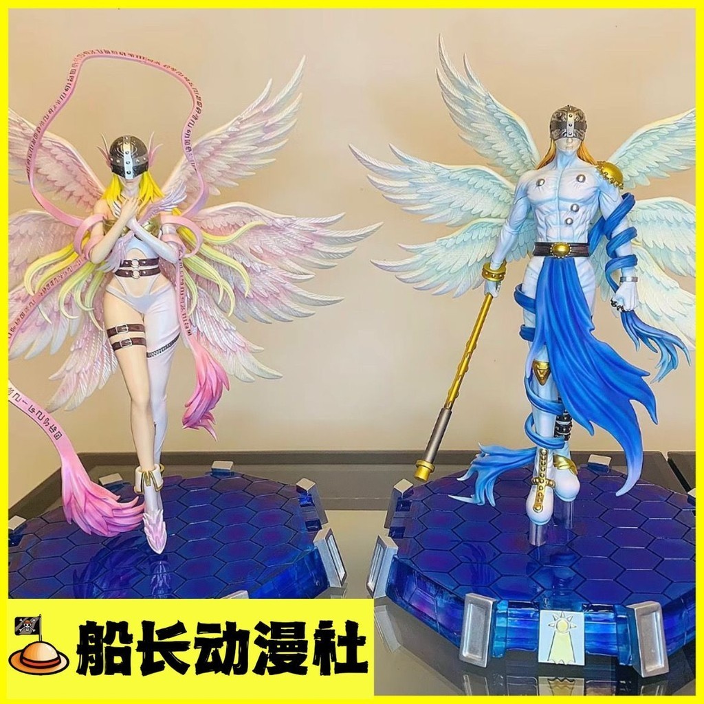 🔥ของแท้🔥 [New Product] Digimon Angelmon Celestial Beast GK Figure Luminous Anime Statue Model Orn