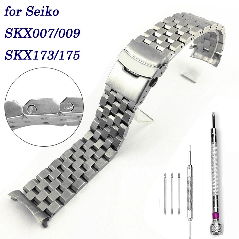 316l สร้อยข้อมือสายนาฬิกาสแตนเลสสําหรับ Seiko SKX007 SKX009 SKX173 SKX175 สายรัดข้อมือ 20 มม. 22 มม.