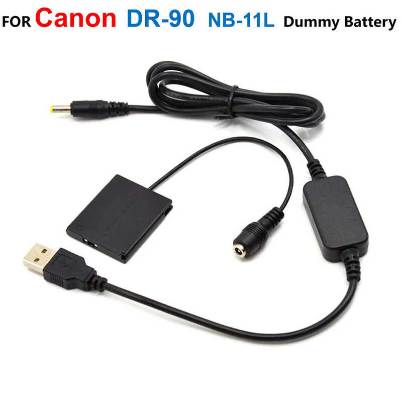 ACK-DC90 d 5 V USB Power Bank Cable DR-90 DC Coupler NB-11L NB11L Dummy Battery For Canon IXUS125