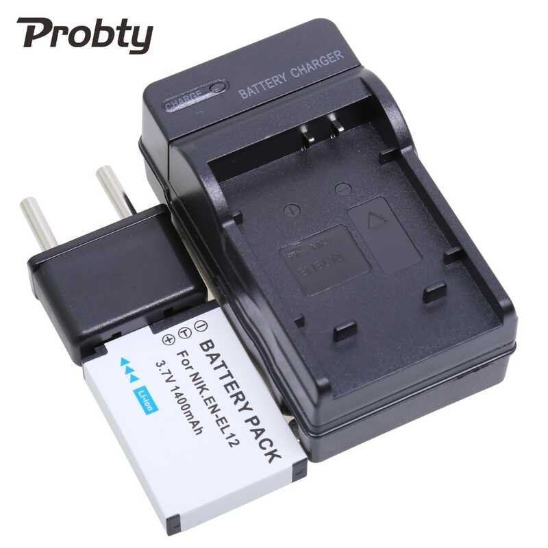 PROBTY 6 EN-EL12 EN EL12 Camera Battery + Charger for Nikon Coolpix S9700 S9500 S9400 S9300 S9100