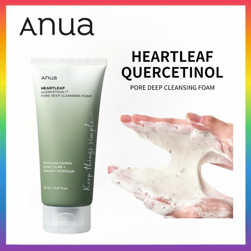 Anua Heartleaf Quercetinol Pore Deep Cleanser Foam Oil Control Acne Remover Black Heads Removal