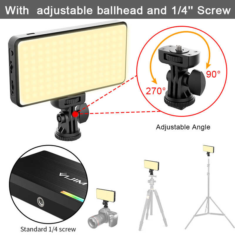 Δ Ulanzi VIJIM Vl196 สีเต็มรูปแบบ RGB นำแสงวิดี 2500K-9000K 5000Mah พร้