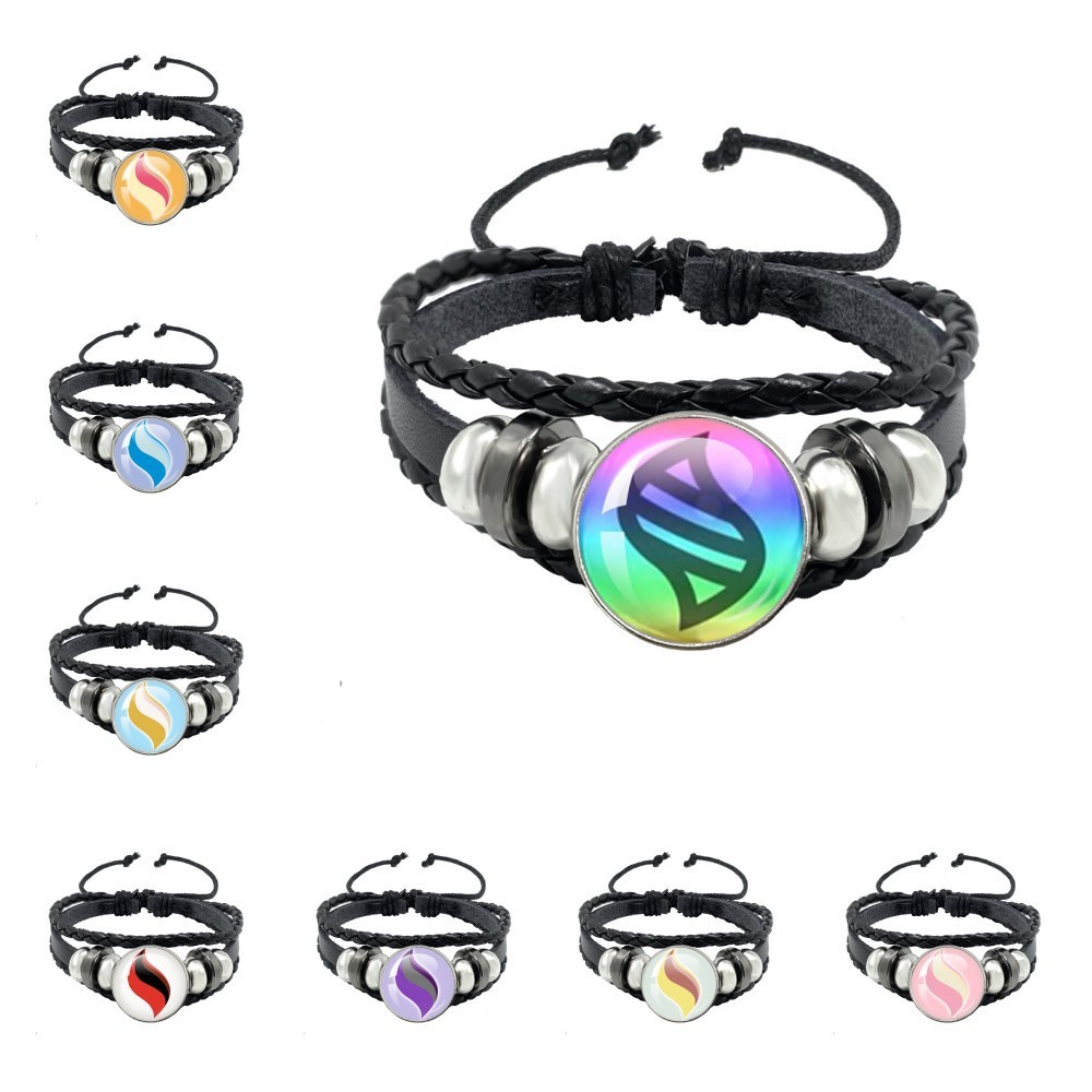 ขายร้อน Pokemon Pokémon สายหนังสีดําสร้อยข้อมือหัวเข็มขัด Snap Super Shanaido