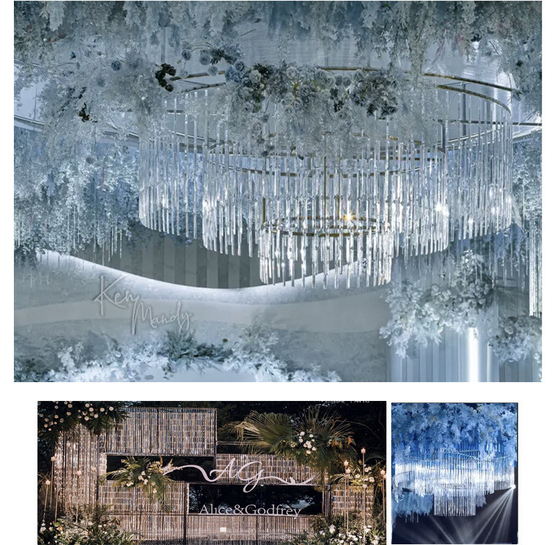 10ชิ้นอะคริลิโปร่งใสสามเหลี่ยมแถบแถบยาวแต่งงานเพดานตกแต่งลูกปัดสตริง - รูปที่ 6