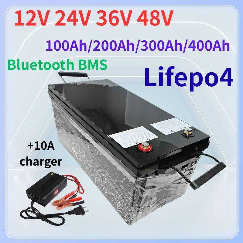 แบตเตอรี่ลิเธียม Lifepo4 12V 24V 36V 48V 100Ah 150Ah 200Ah 300Ah 400Ah พร้อม Bluetooth BMS APP สำหรั