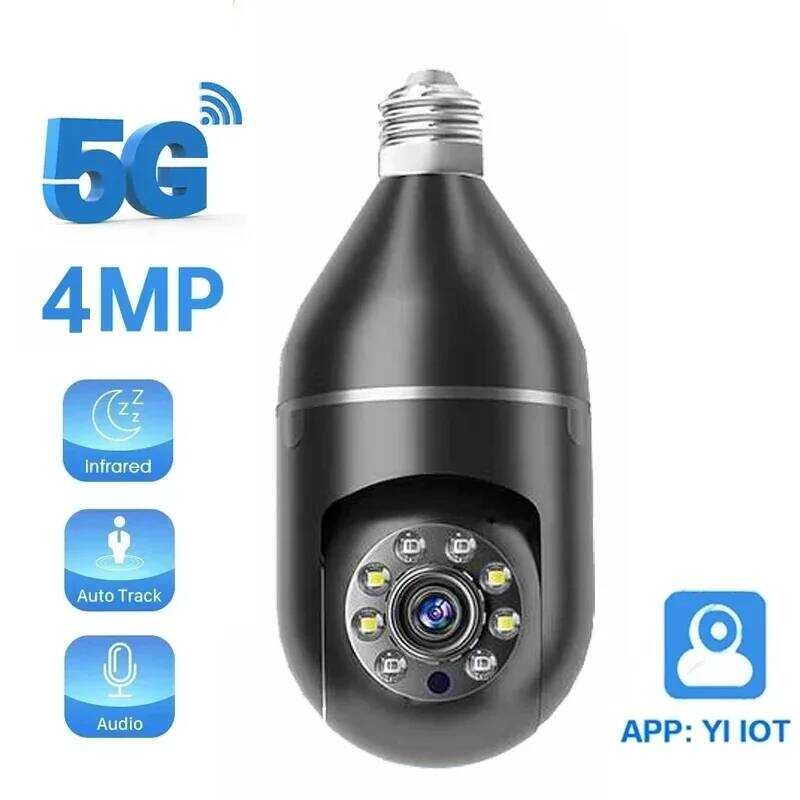 YI IOT 5G 2.4G Dl Band 4MP Full Color Night Vision E27 หลอดไฟ Wifi Two Way Audio การติดตามอัตโนมัติส