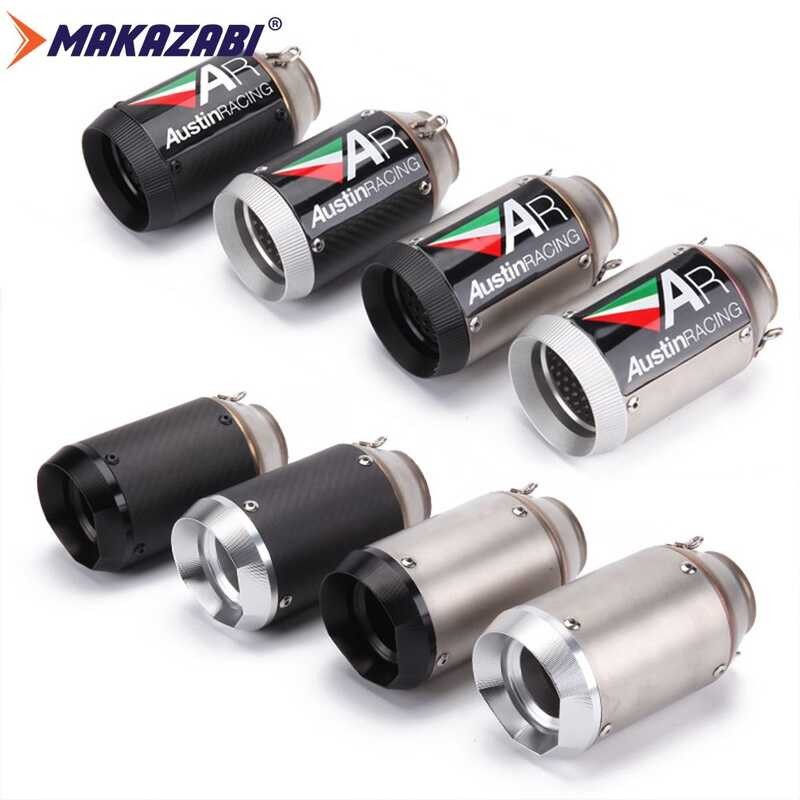 51mm 2 Inches Motorcycle Exhaust Pipe Carbon Fiber Exhaust Escape Moto Canister Tail Pipe End pipe