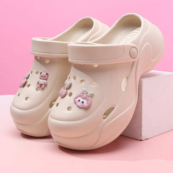 crocs เด็ก crocs แท้ รองเท้าถ้ํา Crocs สําหรับผู้หญิงที่จะสวมใส่ในฤดูร้อน, พื้นรองเท้าแพลตฟอร์มใหม่